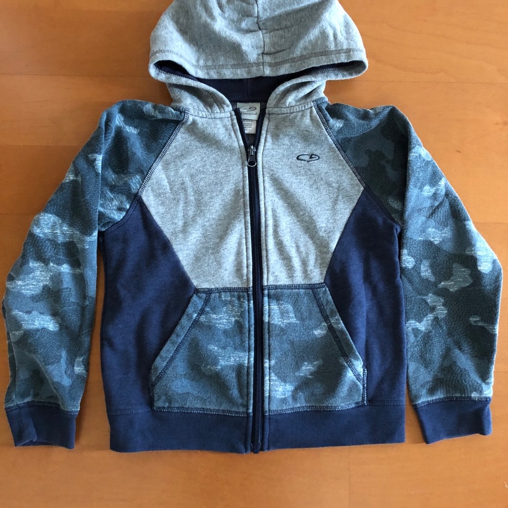 Youth Champion Blue Camo/Gray Hoodie Size S(6-7)